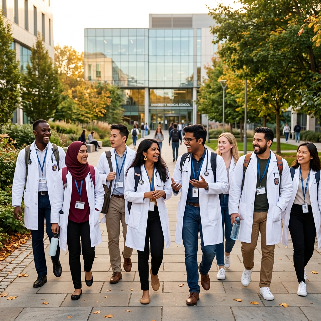 Indian and International Medical Students at Abroad University